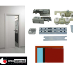 Sistema Porta Scorrevole Legno Modello Hide Staffa Scomparsa Ammortizzata Portata kg.80 | Terno Scorrevoli